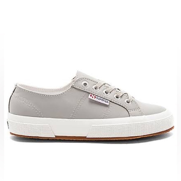 SUPERGA Italian Leather FGLU Fantasia Grey Sneakers NEW IN BOX - Picture 3 of 16